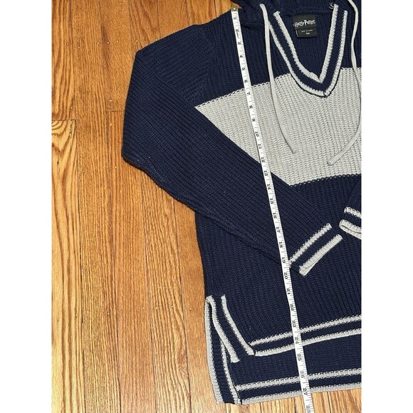 Harry Potter Ravenclaw Collegiate Long Sleeve Knit Hoodie Sweater Women's SMALL - Picture 6 of 7